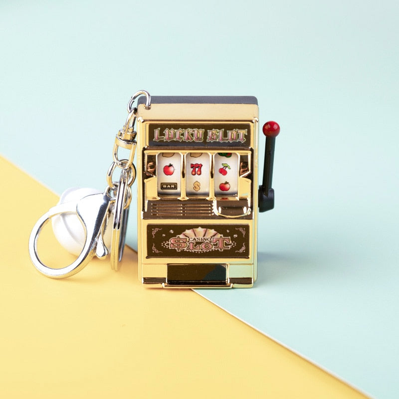 Mini Fruit Slot Machine arcade Birthday Keychain Gift 1pc Lucky Jackpot  Toy Coin Operated Games Gambling Machine degenerate