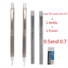 Load image into Gallery viewer, 2PCS/Lot High quality metal mechanical pencil 0.5 0.7 0.9mm refills Office school student writing painting stationery art craft supplies
