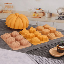 Load image into Gallery viewer, Halloween Pumpkin Mousse Cake Silicone Mold DIY Pinecone Chocolate Candy Pudding Baking Tool Tree Leaf Candle Soap Mould crafting tool mould
