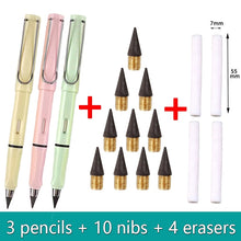 Load image into Gallery viewer, 17pcs/Set Infinity Pencils No Sharpening Eternity Pencils No Ink Kawaii Unlimited Pens Art Supplies School Stationery Eraser artist craft
