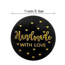 Load image into Gallery viewer, 100-500 Pieces Gold foil Handmade With Love Stationery Seal Labels 1 inch Sticker for DIY Gift Small Business packaging decoration
