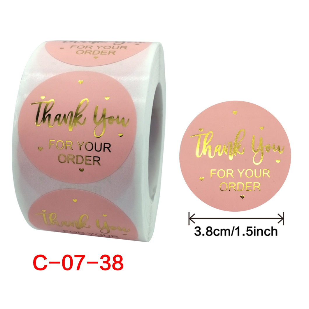 100-500 Pieces 1.5inch/3.8cm Round Laser English Thank You Gift Seal Sealing Stickers with Waterproof Wedding Holiday Label