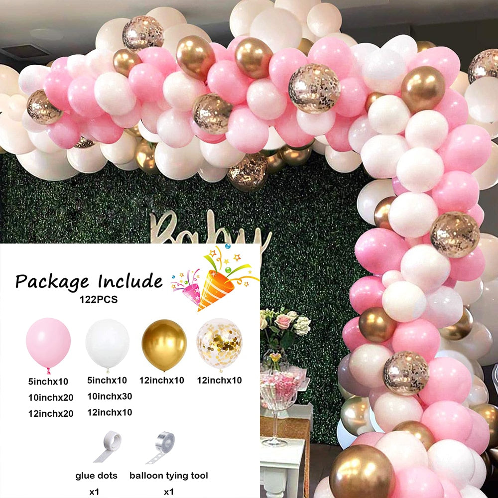 Gender Reveal Balloon Garland Arch Kit Boy or Girl Baby Shower Balloon Pink Blue Gold Ballon Birthday Party Wedding Decor