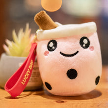 Load image into Gallery viewer, 10cm Cute Boba Milk Tea Keycahin Soft Stuffed Purple Pink Green Taste Milk Tea Bag Pendent Decro Little Festival Gifts Custom handmade
