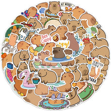 Load image into Gallery viewer, 10/30/50PCS Cute Cartoon Capybara PVC Graffiti Sticker Sticky Aesthetic Decorative Scrapbook DIY Child Phone Stationery Supply art craft
