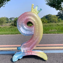 Load image into Gallery viewer, Number Balloons Birthday 32 inch Outdoor Baby Shower Decoration for Kids Adult Standing Balloon Crown Anniversary party garland
