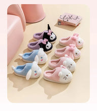 Load image into Gallery viewer, Sanrio Kuromi Cotton Slippers Cartoon Melody Cinnamoroll Autumn Winter Women Warm Indoor Home Shoes My Melody PomPomPurin
