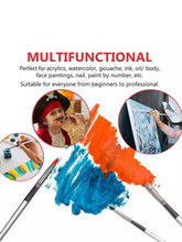 Load image into Gallery viewer, Art 24 Pieces Paint Brush Set Enhanced Synthetic Brush Set with Cloth Roll and Palette Knife for Acrylic, Oil, Water
