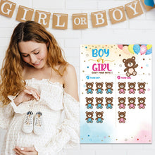 Load image into Gallery viewer, Boy or Girl Gender Reveal Voting Game Poster Board with Stickers Baby Gender Reveal Party Decoration Baby Shower Supplies
