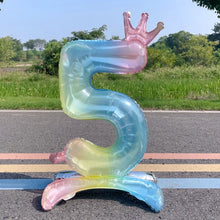 Load image into Gallery viewer, Number Balloons Birthday 32 inch Outdoor Baby Shower Decoration for Kids Adult Standing Balloon Crown Anniversary party garland
