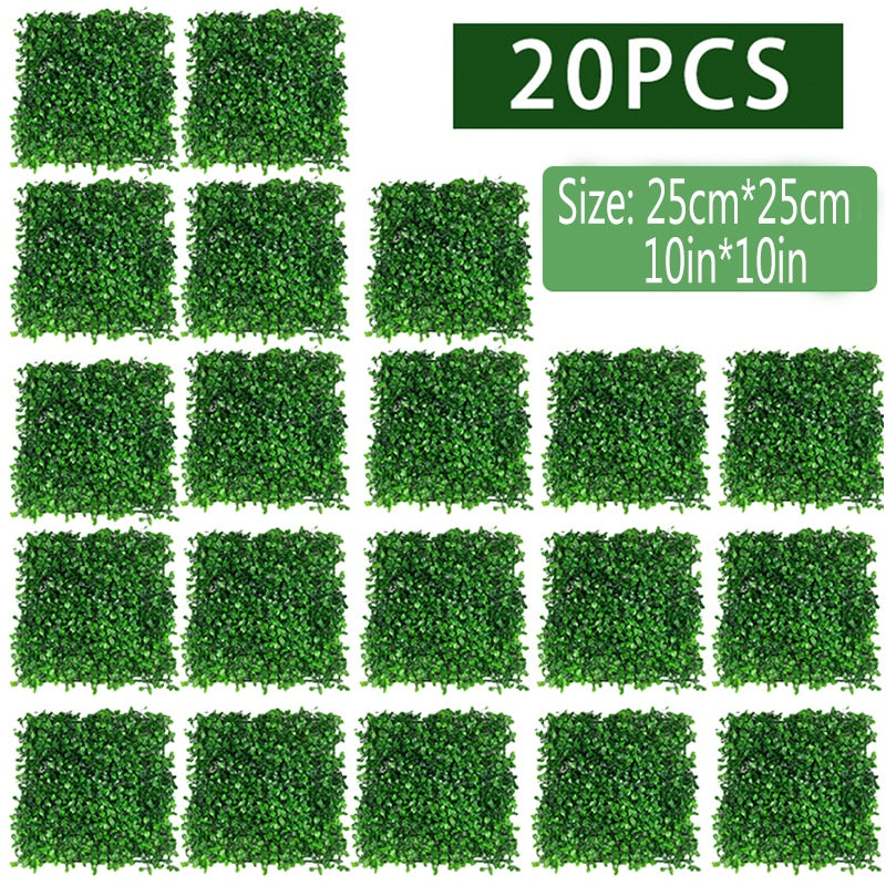 Artificial Plants Grass Wall Panel Boxwood Hedge Greenery Green Decor Privacy Fence Backyard Screen Wedding crafting material building DIY