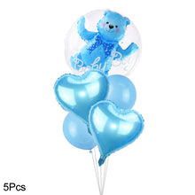 Load image into Gallery viewer, 4D Transparent Baby Shower Boy Girl Bear Bubble Ball Kids 1st Birthday Party Blue Pink Helium Balloon Gender Reveal Decoration
