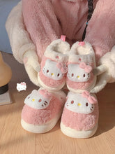 Load image into Gallery viewer, Sanrio kawaii Kuromi Cinnamoroll Hello Kitty Plush Shoes Slippers Women Home Cotton Slippers Warm Winter Girlfriend Christmas
