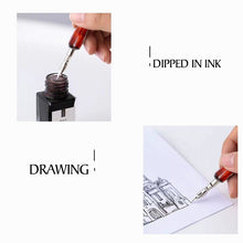 Load image into Gallery viewer, 9 Calligraphy Nibs Dip Pen Set for Cartoon Animation Lettering Skeching Art Drawing Mapping Decorative designs artist supplies
