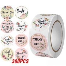 Load image into Gallery viewer, 100-500 Pieces Round Thank You Stickers for Envelope Seal Labels Gift Packaging decor Birthday Party small business Stationery Sticker
