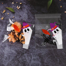 Load image into Gallery viewer, Halloween Plastic GOODIE Bag Candy Cookies Gift 50-100 PIECES 10x10cm Self Adhesive Snack Wrap Haloween Party Decorations Kids Gifts
