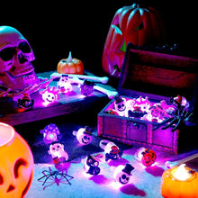 Load image into Gallery viewer, LED Halloween Rings Creative Pumpkin Ghost Skull Glowing In Dark Finger Rings Toys Lights Home Party Decoration goodie bag supplies
