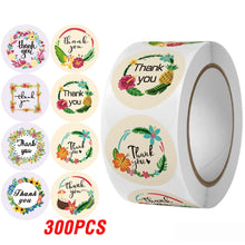 Load image into Gallery viewer, 100-500 Pieces Round Thank You Stickers for Envelope Seal Labels Gift Packaging decor Birthday Party small business Stationery Sticker
