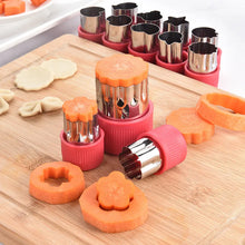 Load image into Gallery viewer, 12 Piece set Stainless Steel Cookie Cutters Sandwiches Fruit Shapes Vegetable Fondant Cake Mould Kitchen Accessories crafting tool learning art bake kitchenware
