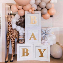 Load image into Gallery viewer, White Gold Letter Box Baby Shower Decor 1st Birthday Party supplies Decoration Kids Teddy Bear Baby Shower Supplies Gender Reveal 270-30CM
