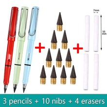 Load image into Gallery viewer, 17pcs/Set Infinity Pencils No Sharpening Eternity Pencils No Ink Kawaii Unlimited Pens Art Supplies School Stationery Eraser artist craft
