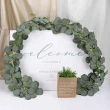 Load image into Gallery viewer, Eucalyptus Garland Artificial Faux Wall Decor Silver Dollar Greenery Leaves Vines Plant for Wedding Arch craft supplies party centerpiece table
