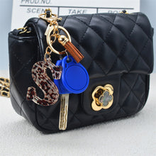 Load image into Gallery viewer, Acrylic Leopard Letter Keychain With Tassel Fashion matching Couple A-Z Initial Letter Pendant Key Ring  Women Bag handmade
