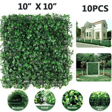 Load image into Gallery viewer, Artificial Flowers Boxwood Panels Topiary Hedge Plant 25x25cm Screen UV Protected Greenery Wall Grass Wall Panel crafting material privacy screen DIY
