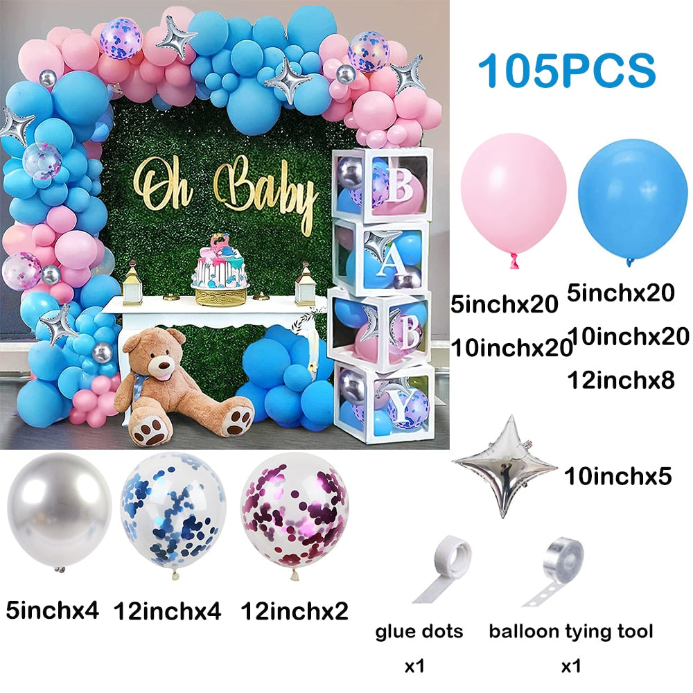 Balloons Arch Kit Baby Shower Balloon Garland Decor Gender Reveal Kid Birthday Party Decoration