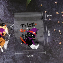 Load image into Gallery viewer, Halloween Plastic GOODIE Bag Candy Cookies Gift 50-100 PIECES 10x10cm Self Adhesive Snack Wrap Haloween Party Decorations Kids Gifts
