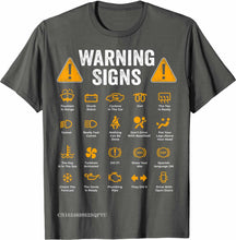 Load image into Gallery viewer, Funny Driving Warning Signs 101 Auto Mechanic Gift Driver T-Shirt T Shirt Cotton Mens Tops Tees custom handmade print
