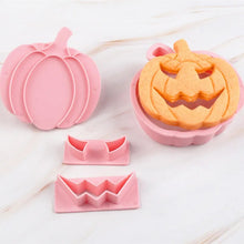 Load image into Gallery viewer, 13 PIECE Set Halloween Pumpkin Cookie Cutters DIY Face Biscuit Fondant Embosser Stamp Cake Decorating Tool Baking Supplies kitchenware crafting
