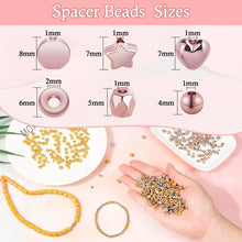 Load image into Gallery viewer, 1800 PIECE set CCB Plated Gold Spacer Beads Set Round Heart Beads Charm Kit Beads for Jewelry Making DIY Bracelet Necklace Star Box craft art tool supply  kandi
