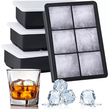 Load image into Gallery viewer, Large Ice Cube Mold Square Ice Tray Mold Large Food Grade Silicone Tray DIY Ice Maker 2/4/6/8/15Grid bartender bar scotch bourbon cognac whiskey
