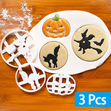 Load image into Gallery viewer, Witch Pumpkin Cookie Cutters Halloween Biscuit Embossing Mould Sugarcraft Dessert Baking Mold Cake Kitchen Accessories Tool

