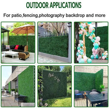 Load image into Gallery viewer, 20 Piece Artificial Grass Boxwood 25x25cm Backdrop Garden Fence Decor Greenery Wall Plant Topiary Hedge Backyard Decor crafting material DIY supplies
