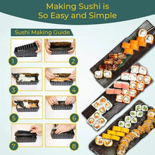 Load image into Gallery viewer, 10 Piece Set Sushi Making Kit Roll Maker Rice Roll Mold Kitchen Japanese Cooking Kitchen Tools DIY crafting supply kimbap sushie seaweed tuna toro salmon
