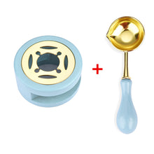 Load image into Gallery viewer, 2PCS Retro Wax Seal Stamp Set Lacquer Stove With Wood Handle Spoon Wax Seal Melting Furnace Heater Wax Bead Stick Heater Pot
