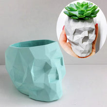 Load image into Gallery viewer, 3D Skull Shape Flowerpot Cement Mold Silicone Handmade Epoxy Resin Skeleton Planter Candle Jar Mould Halloween Home Craft Decor art supply flower pot
