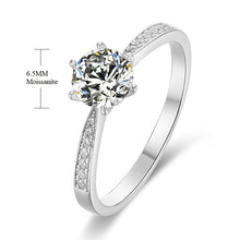 Load image into Gallery viewer, 1 Carat~ 3 Carat  Round Moissanite Diamond Rings Engagement anniversary Women 925 Sterling Silver Trendy Jewelry custom engrave
