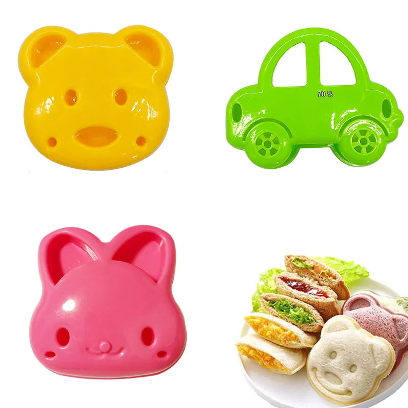 Sandwich Cutter Mini Cartoon Bear Squirrel Sea Dog Bread Knife Sandwhich Cutter Sealer for Kids Bento Lunch Baking Mold mould craft tool supplies DIY