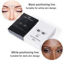 Load image into Gallery viewer, 20M White/Black Microblading Mapping String Pre-Inked Eyebrow Marker Thread Tattoo Brow Point Tattoo PMU String ombre powder crafting tool supplies permanent makeup
