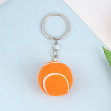 Load image into Gallery viewer, Tennis Ball key Chain  Metal Keychain Car Key Chain Key Ring sports chain sliver color pendant racket serve ace
