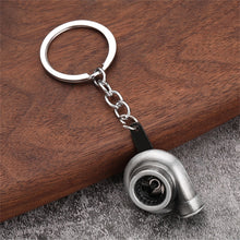 Load image into Gallery viewer, Mini Metal Turbo Turbocharger Keychain Cool Car Spinning Turbine Pendant Keyring Accessories JDM supercharged modifications racecar drift
