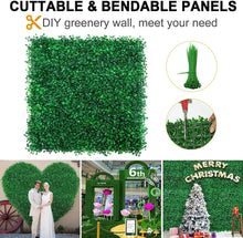 Load image into Gallery viewer, Artificial Plants Grass Wall Backdrop Flowers wedding Boxwood Hedge Panels Fence Greenery Walls Wall crafting material supplies DIY Decor
