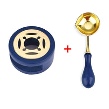 Load image into Gallery viewer, 2PCS Retro Wax Seal Stamp Set Lacquer Stove With Wood Handle Spoon Wax Seal Melting Furnace Heater Wax Bead Stick Heater Pot
