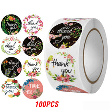 Load image into Gallery viewer, 100-500 Pieces Round Thank You Stickers for Envelope Seal Labels Gift Packaging decor Birthday Party small business Stationery Sticker
