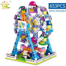 Load image into Gallery viewer, Amusement Park 3D Model Micro Building Blocks City Street View Architecture MOC Carousel Mini Bricks Children DIY building material kit
