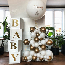 Load image into Gallery viewer, White Gold Letter Box Baby Shower Decor 1st Birthday Party supplies Decoration Kids Teddy Bear Baby Shower Supplies Gender Reveal 270-30CM
