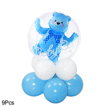 Load image into Gallery viewer, 4D Transparent Baby Shower Boy Girl Bear Bubble Ball Kids 1st Birthday Party Blue Pink Helium Balloon Gender Reveal Decoration
